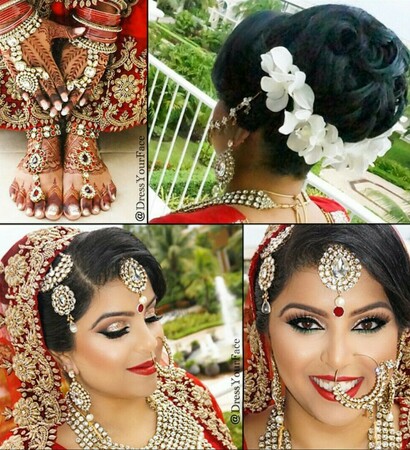 indian wedding, jewelry and red