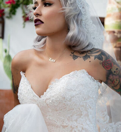 nuptials, married dress and tattoo