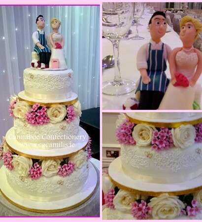 personalised cake toppers, 2015 couples and lace wedding cake