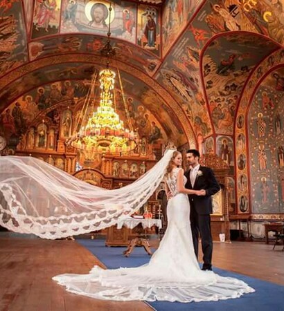 Serbia, orthodox church and bride