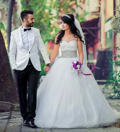 women, men fashion and wedding dress