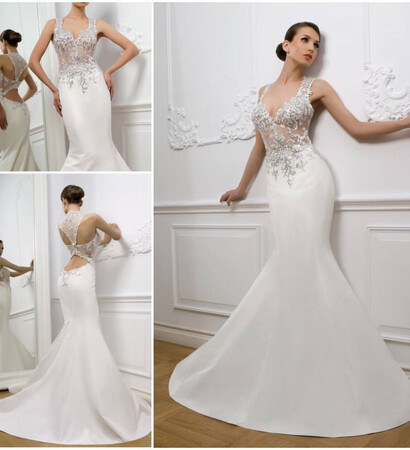 white, rhinestones and dress