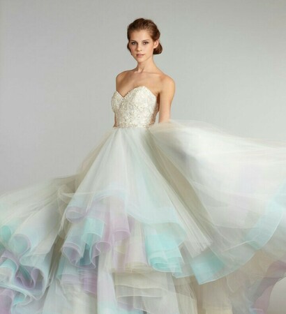 rainbow dress, white and wedding dress