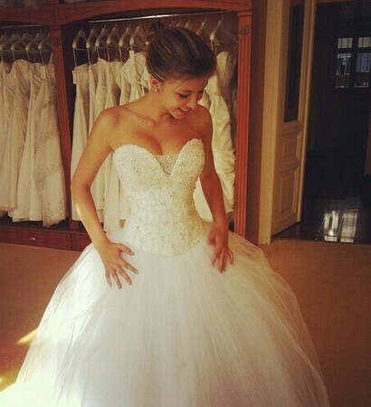 husband, princess gown and white dress