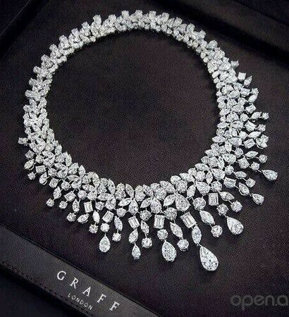 necklace, diamonds and P