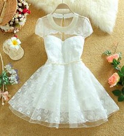 romantico, white and short dress
