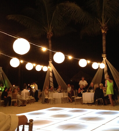beach, beach wedding and lights