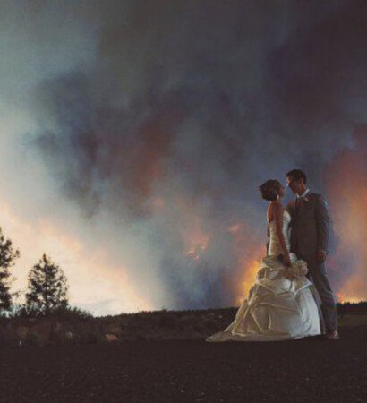 wedding dress, mariage and landscape