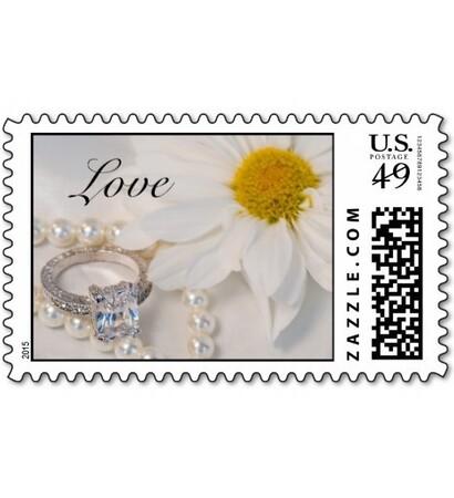 postage stamps, white wedding and diamond