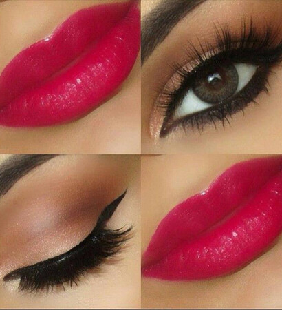makeup, bride and red