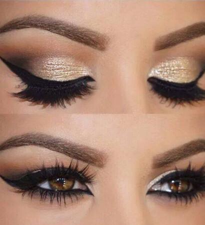 makeup, glitter and gold