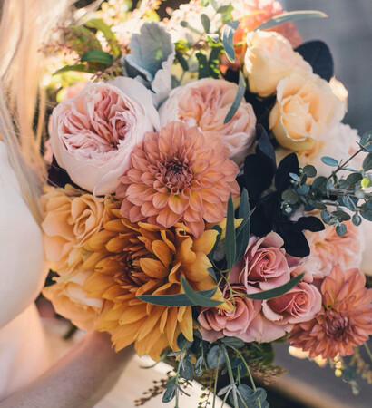 nature, flowers and bucket