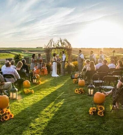 sunflowers, ceremony and pumpkins