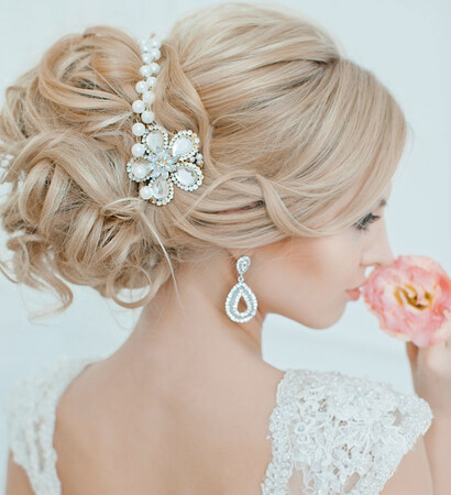 flower, earrings and curls