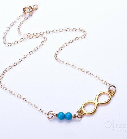 turquoise and gold, infinity anklet and turquoise anklet