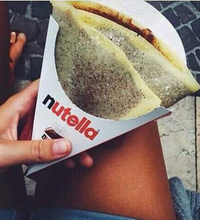 pancakes, boy and nutella