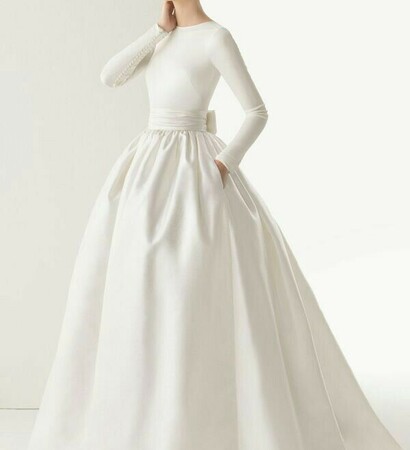 wedding dress, long sleeve and dress