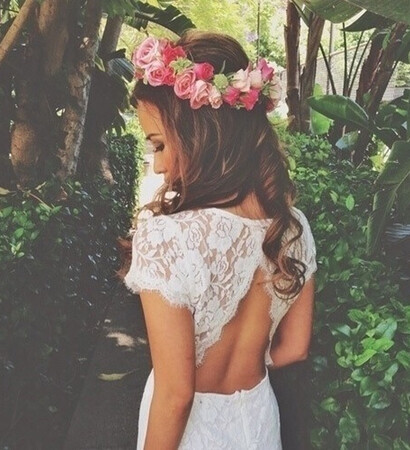 make up, wedding dress and Haistyle