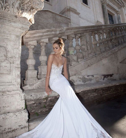 spaghetti straps, sweetheart neckline and wedding dress