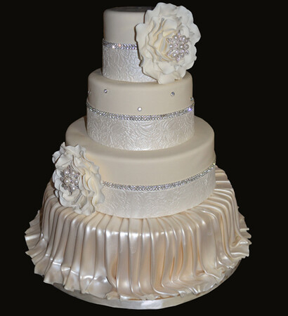 roses, satin and ivory
