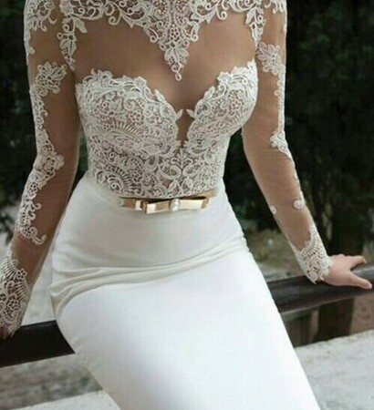 dress, wedding dress and white