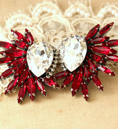 bridal, accessories and ruby earrings