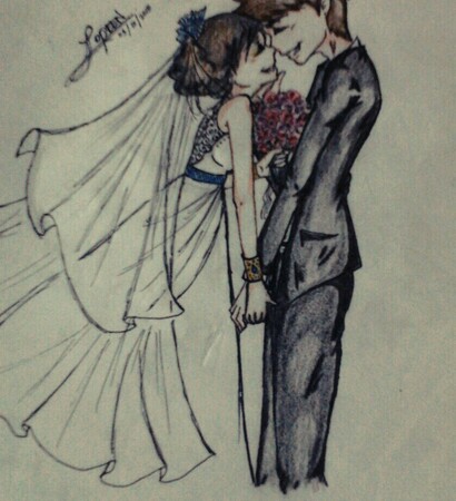 marry, gown and couple
