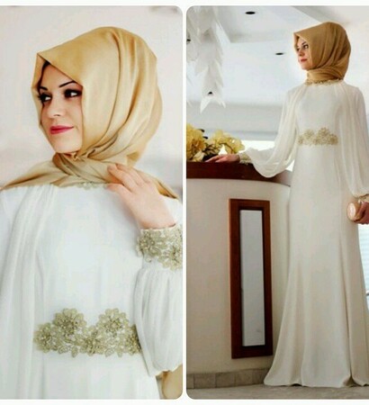 turkish style, hijab and wedding dress