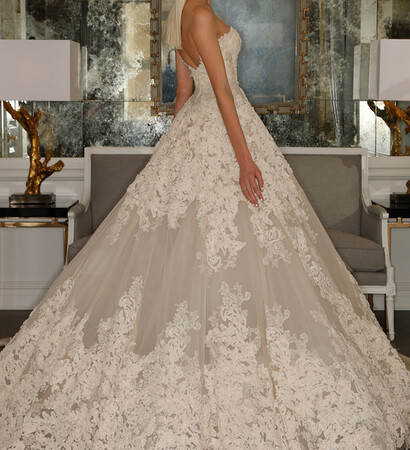 romona keveza, bride and dress