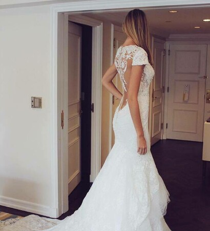 lace wedding dress, beautiful and berta bride