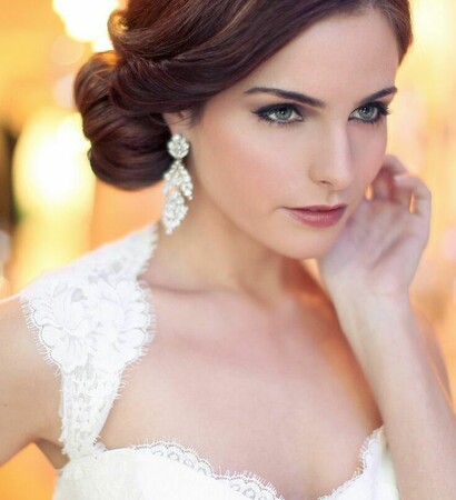 bridal bun, beauty time and dress