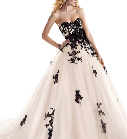 sensuous wedding dress, appliques wedding dress and a-line wedding dress