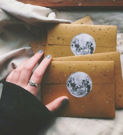 postcards, moon and stars