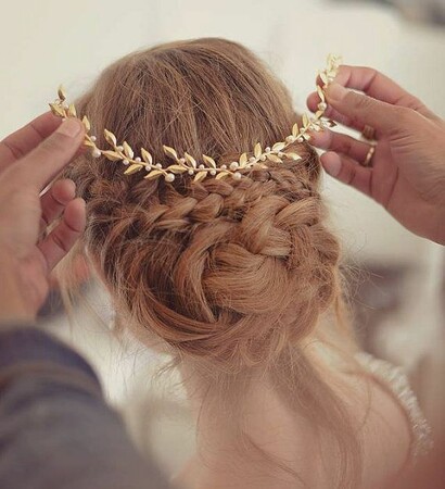 elegant, headpiece and hairstyle