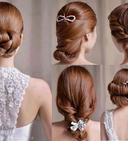 clips, wedding. hairstyles and bow