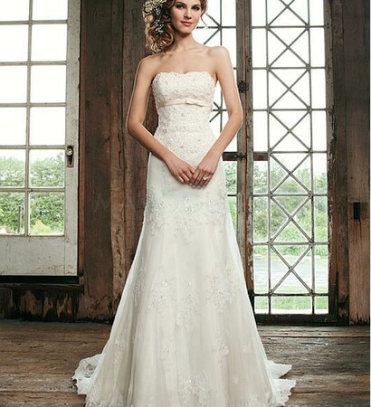 beach wedding dress, summer wedding dress and court train wedding dress