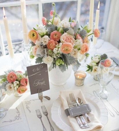 50 shades of grey, engagement and table setting