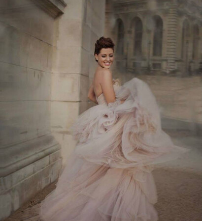 white, tulle and ivory