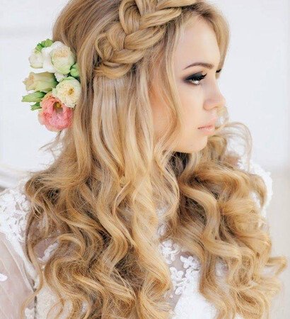 flowers, bridal and curls
