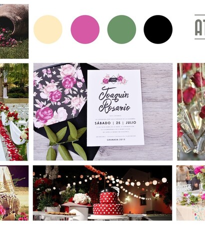boda, flores and typography