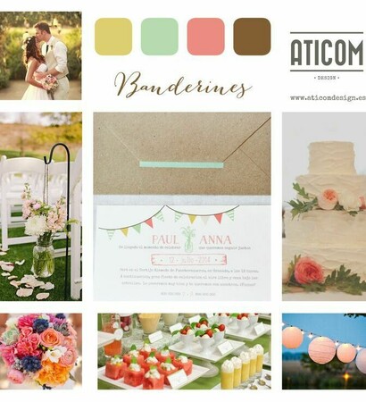 wedding invitation, banderines and invitacion de boda