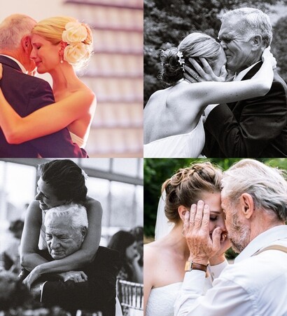 father, bride and and