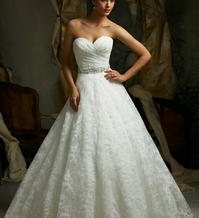 mori lee, lace and wedding dress