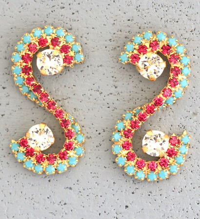 fuchsia, earrings and pink