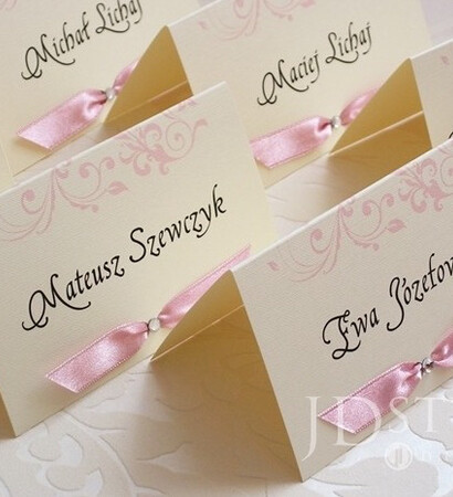 crystal, Place cards and pink
