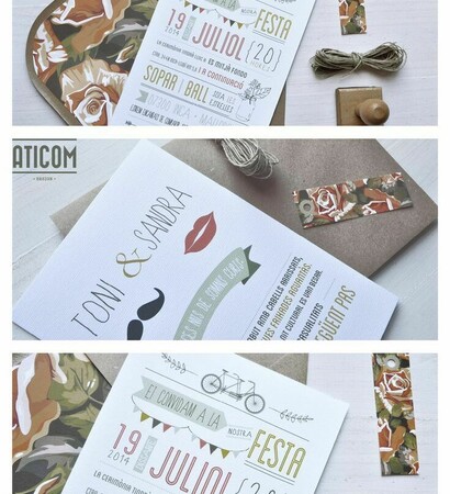 invitación boda, aticom design and flowers