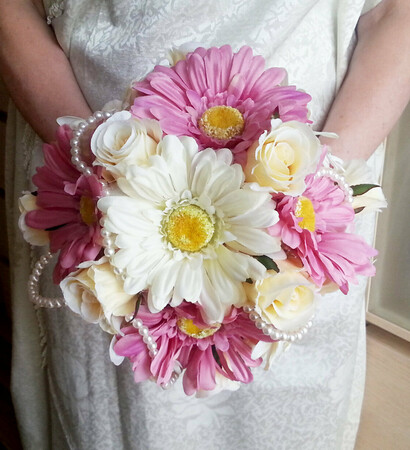 pinkwedding, gerberabouquet and bouquet