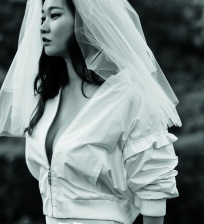 black and white, veil and bride