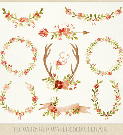 clipart, arrow and flowers