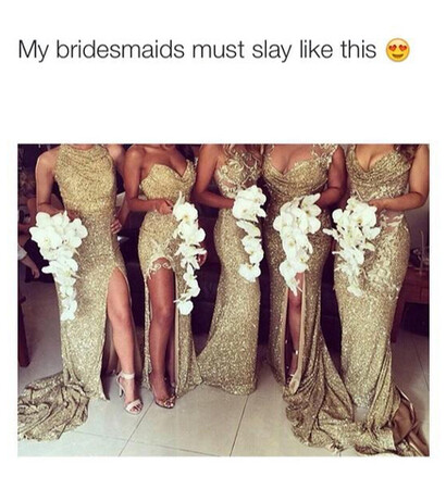 dress, goals and bridesmaids
